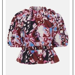 Karen Millen Butterfly Print Poplin Blouse